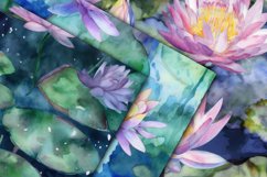 Watercolor Water Lilies Digital Papers - Seamless Patterns Product Image 3
