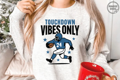 Touchdown Vibes Only Retro Football|Football Player Game Day Product Image 3