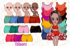 Cheerleaders clipart,Girls Clipart,Cute Chibi girls clipart Product Image 4