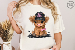 Hot Mess Cute Highland Cow|Western Cap Highland Cow Leopard Product Image 3