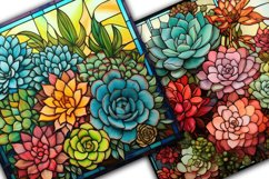 Stained Glass Succulents Digital Papers Product Image 3