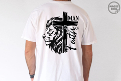 Man Of Faith, Man of God Jesus Cross, Man of Faith Lion SVG Product Image 3