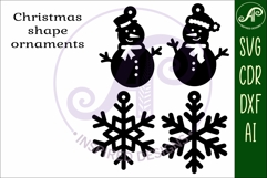 Christmas shape ornaments laser cut outs SVG file 2 Product Image 3
