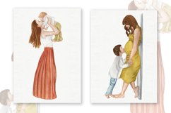 Watercolor Motherhood Clipart. Mothers Day Clipart. Product Image 2