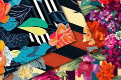 Bold Floral Stripes Digital Papers - Seamless Patterns Product Image 3