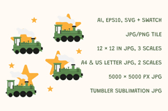 Kids Train Vector Seamless Pattern Product Image 3