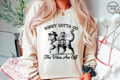 Sorry Gotta Go The Vibes Are Off|Retro Cowboy Cat and Mouse Product Image 3