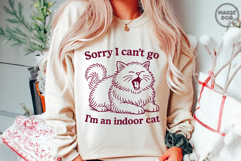 Sorry I Can&#039;t Go I&#039;m an Indoor Cat|Retro Cat|Siamese Cat SVG Product Image 3