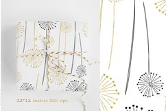 Floral Digital Paper, Dandelions Floral Seamless Pattern Product Image 1