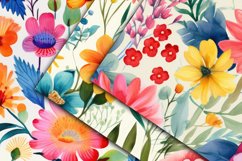 Colorful Florals Digital Papers - Seamless Patterns Product Image 3