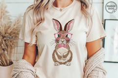 Faux Embroidery Vintage Easter Bunny|Rabbit with Glasses Product Image 3