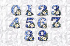 Blue Christmas Alphabet, Christmas Monograms, Letters PNG Product Image 3
