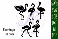 Flamingo silhouettes laser cut out 2 Product Image 4