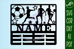 Soccer/ Football medal holder Name svg laser cut template Product Image 4