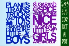Sugar and spice and little boys signs svg laser cut temp Product Image 3