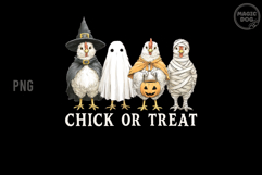Halloween Chick Or Treat Chicken|Chicken Ghost Fall Vibes Product Image 3