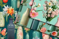 Bottle Flower Bouquets Digital Papers - Seamless Patterns Product Image 3