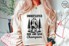 Undefeated Hide And Seek Bigfoot|Funny Bigfoot Meme SVG Product Image 3