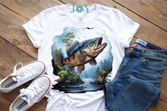 Bass Fish Clipart PNG Sublimation Design Product Image 1