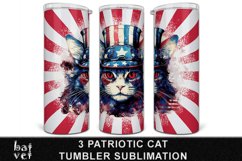 Vintage Patriotic Cat Tumbler Bundle | American Cat Design Product Image 3