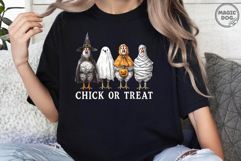 Halloween Chick Or Treat Chicken|Chicken Ghost Fall Vibes Product Image 3