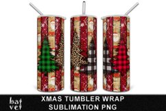 Plaid Christmas Tumbler PNG | Christmas Tree Sublimation Product Image 3