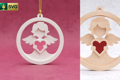 Angel Ornament 3D Layered SVG | Christmas Cut File Product Image 3