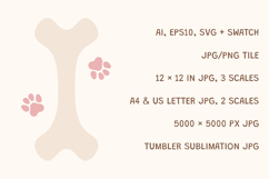 Dog Paw and Bone Kids Seamless Pattern Product Image 3