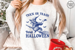Trick or Trash Feral Halloween Raccoon| Spooky Witch Racoon Product Image 3