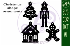Christmas shape ornaments laser cut outs SVG file 4 Product Image 3
