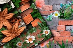3D Brickwork Blooms Digital Papers - Seamless Patterns Product Image 2