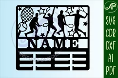 Tennis male medal holder Name svg laser cut template Product Image 3