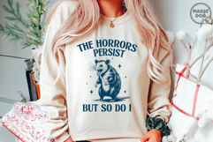 The Horrors Persist But So Do I, Retro Opossum Mental Health Product Image 3