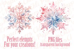 Watercolor Snowflakes Clipart Pink Snowflakes Christmas Png Product Image 3