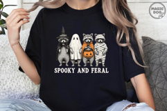 Retro Spooky and Feral Halloween Raccoon|Trick or Trash PNG Product Image 4