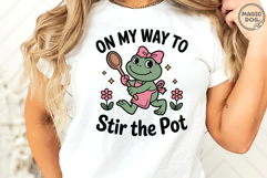 On My Way To Stir The Pot Funny Frog Meme Sarcastic Humor Product Image 3