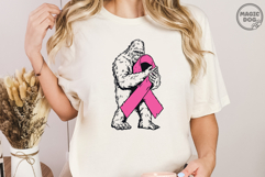 Bigfoot Breast Cancer Awareness|Sasquatch Pink Ribbon PNG Product Image 3