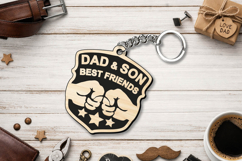 SVG Laser Dad Son Best Friends Father's Day Keychain Gift Product Image 3
