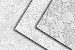 Delicate White Lace Digital Papers - 16 Seamless Papers Product Image 3
