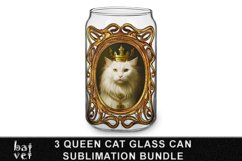 Queen Cat Glass Can Sublimation Bundle | Royal Cat Portrait Product Image 3