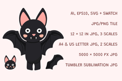 Halloween Kawaii Bat Seamless Pattern Product Image 3