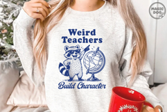 Weird Teachers Build Character Retro Raccoon Back to School Product Image 3