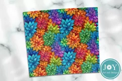 RAINBOW FLOWERS 20oz SKINNY TUMBLER SUBLIMATION DESIGN Product Image 3