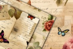 Vintage Butterfly Ephemera Digital Papers - Seamless Patter Product Image 3