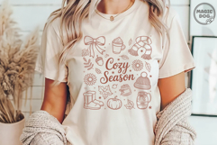 Cozy Season Fall Vibes|Autumn Season|Coquette Fall Vibes SVG Product Image 3