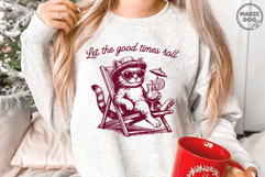 Let The Good Times Roll SVG|Retro Cat Summer|Tabby Cat Meme Product Image 3