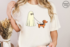 Halloween Ghost with Walking Dog|Spooky Season Weenie Dog Product Image 3