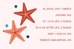 Coral Starfish Vector Seamless Pattern Product Image 3