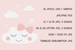 Baby Girl Kawaii Cloud Seamless Pattern Product Image 3