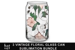 Vintage Floral Glass Can Bundle | Floral Glass Tumbler Wrap Product Image 3